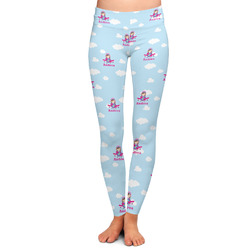 Airplane & Girl Pilot Ladies Leggings - Extra Small (Personalized)