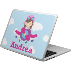 Airplane & Girl Pilot Laptop Skin - Custom Sized (Personalized)