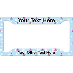Airplane & Girl Pilot License Plate Frame - Style A (Personalized)
