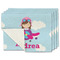 Airplane & Girl Pilot Linen Placemat - MAIN Set of 4 (single sided)