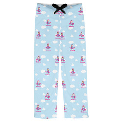 Airplane & Girl Pilot Mens Pajama Pants - XS (Personalized)