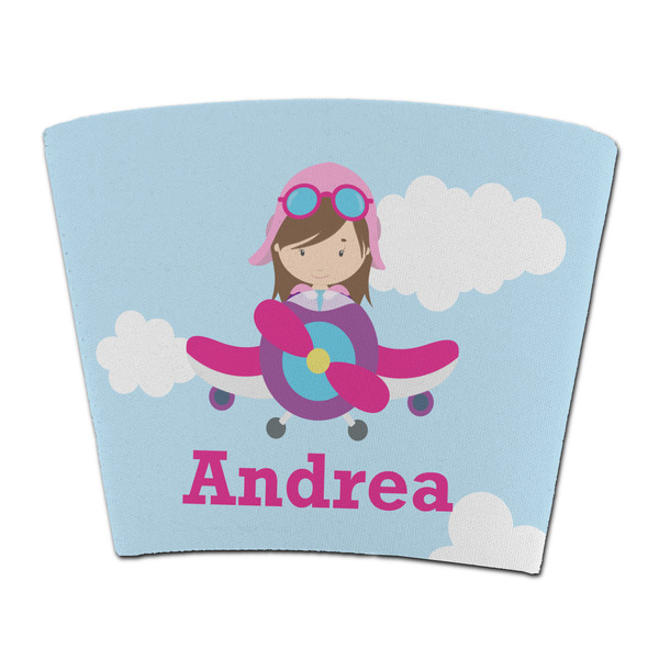 Custom Airplane & Girl Pilot Party Cup Sleeve - without bottom (Personalized)