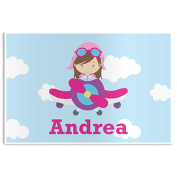 Airplane & Girl Pilot Disposable Paper Placemats (Personalized)
