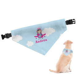 Airplane & Girl Pilot Dog Bandana - Large (Personalized)