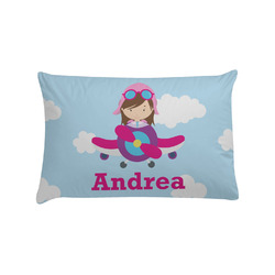 Airplane & Girl Pilot Pillow Case - Standard (Personalized)