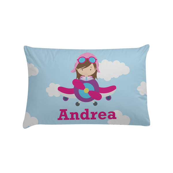 Custom Airplane & Girl Pilot Pillow Case - Standard (Personalized)