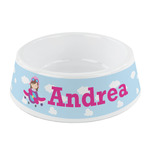 Airplane & Girl Pilot Plastic Dog Bowl - Small (Personalized)