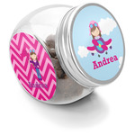 Airplane & Girl Pilot Puppy Treat Jar (Personalized)