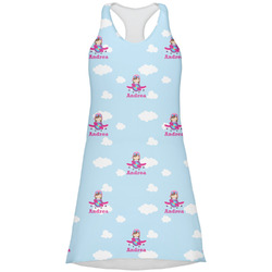 Airplane & Girl Pilot Racerback Dress - Medium (Personalized)