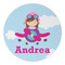 Airplane & Girl Pilot Round Paper Coaster - Approval