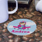 Airplane & Girl Pilot Round Paper Coaster - Front