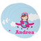 Airplane & Girl Pilot Round Paper Coaster - Main