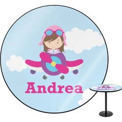 Airplane & Girl Pilot Round Table (Personalized)