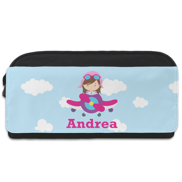 Custom Airplane & Girl Pilot Shoe Bag (Personalized)