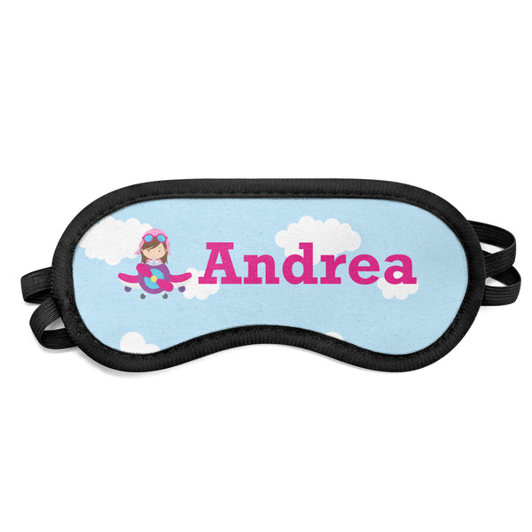 Custom Airplane & Girl Pilot Sleeping Eye Mask - Small (Personalized)