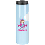 Airplane & Girl Pilot Stainless Steel Skinny Tumbler - 20 oz (Personalized)