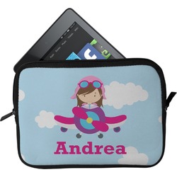 Airplane & Girl Pilot Tablet Case / Sleeve - Small (Personalized)