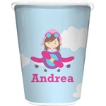 Airplane & Girl Pilot Waste Basket (Personalized)