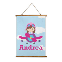 Airplane & Girl Pilot Wall Hanging Tapestry (Personalized)