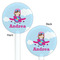 Airplane & Girl Pilot White Plastic 5.5" Stir Stick - Double Sided - Round - Front & Back