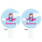 Airplane & Girl Pilot White Plastic 7" Stir Stick - Double Sided - Round - Front & Back