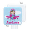 Airplane & Girl Pilot White Plastic Stir Stick - Single Sided - Square - Approval