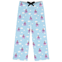 Airplane & Girl Pilot Womens Pajama Pants - M (Personalized)