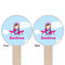 Airplane & Girl Pilot Wooden 6" Food Pick - Round - Double Sided - Front & Back