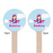 Airplane & Girl Pilot Wooden 7.5" Stir Stick - Round - Double Sided - Front & Back