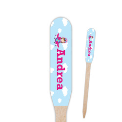 Airplane & Girl Pilot Paddle Wooden Food Picks - Single Sided (Personalized)