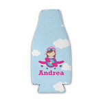 Airplane & Girl Pilot Zipper Bottle Cooler (Personalized)