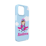 Airplane & Girl Pilot iPhone Case - Plastic - iPhone 13 Mini (Personalized)