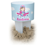 Airplane & Girl Pilot Beach Spiker Drink Holder (Personalized)