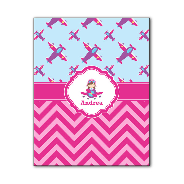 Custom Airplane Theme - for Girls Wood Print - 11x14 (Personalized)