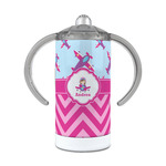 Airplane Theme - for Girls 12 oz Stainless Steel Sippy Cup (Personalized)