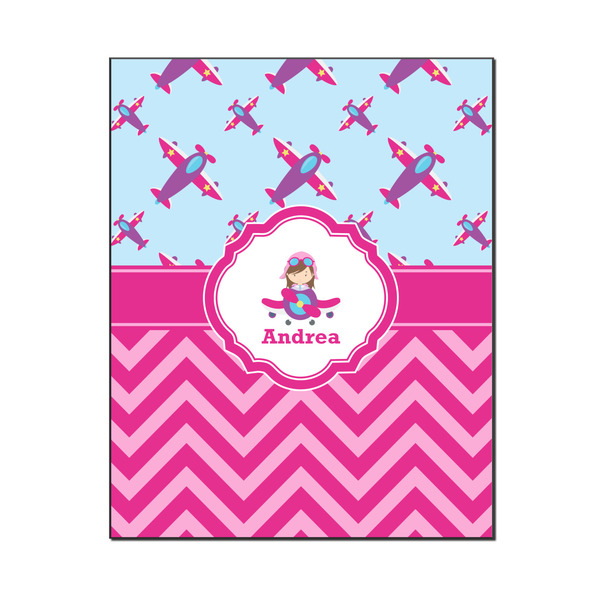 Custom Airplane Theme - for Girls Wood Print - 16x20 (Personalized)