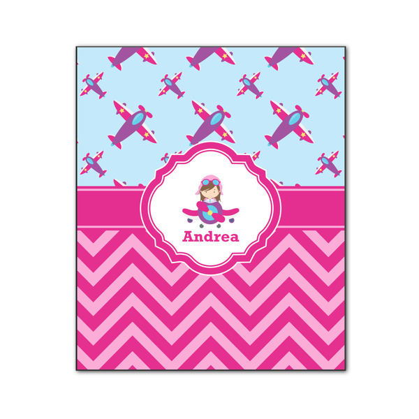 Custom Airplane Theme - for Girls Wood Print - 20x24 (Personalized)