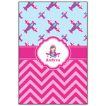 Airplane Theme - for Girls Wood Print - 20x30 (Personalized)