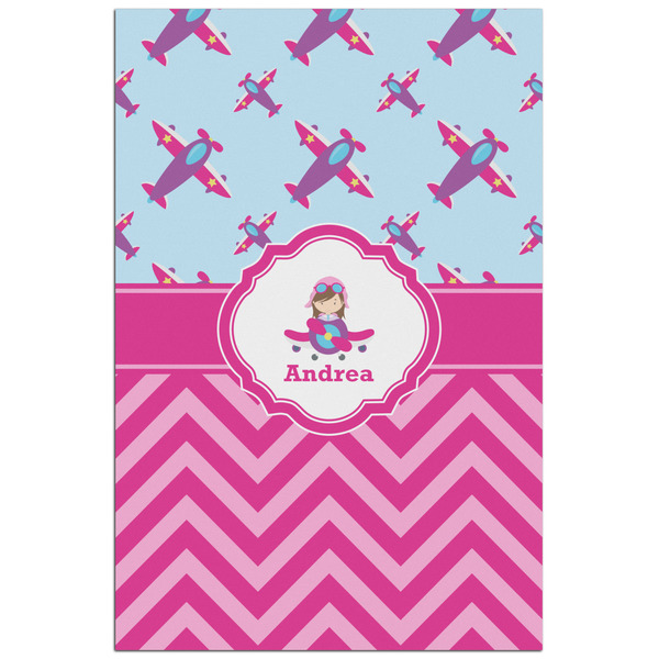 Custom Airplane Theme - for Girls Poster - Matte - 24x36 (Personalized)