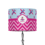 Airplane Theme - for Girls 8" Drum Lamp Shade - Fabric (Personalized)