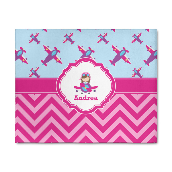 Custom Airplane Theme - for Girls 8' x 10' Patio Rug (Personalized)