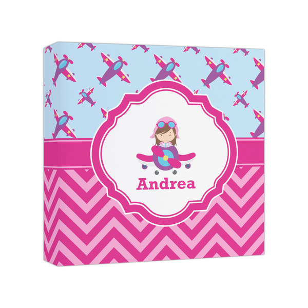 Custom Airplane Theme - for Girls Canvas Print - 8x8 (Personalized)