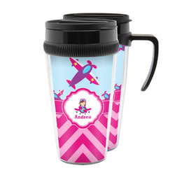 Airplane Theme - for Girls Acrylic Travel Mug (Personalized)