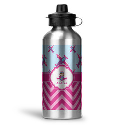 Airplane Theme - for Girls Water Bottle - Aluminum - 20 oz (Personalized)