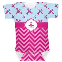 Airplane Theme - for Girls Baby Bodysuit 0-3 (Personalized)