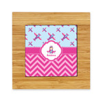 Airplane Theme - for Girls Bamboo Trivet with Ceramic Tile Insert (Personalized)