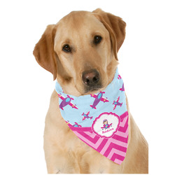 Airplane Theme - for Girls Dog Bandana Scarf w/ Name or Text