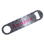 Airplane Theme - for Girls Bar Bottle Opener - Silver w/ Name or Text