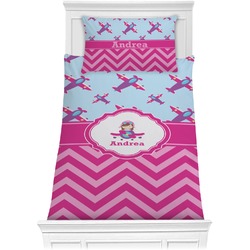 Airplane Theme - for Girls Comforter Set - Twin XL (Personalized)