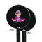 Airplane Theme - for Girls Black Plastic 5.5" Stir Stick - Single Sided - Round - Front & Back